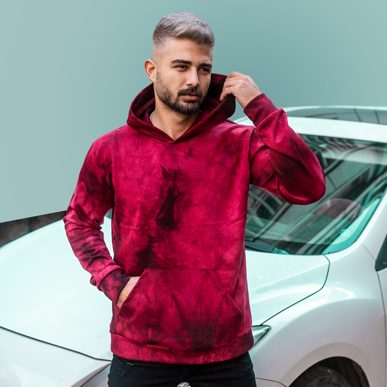 هودی مردانه قرمز مدل Barisan