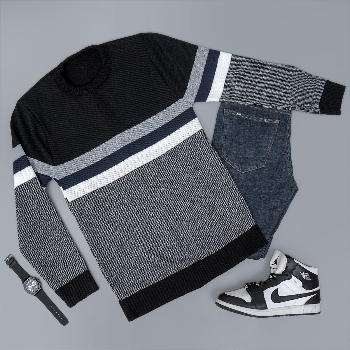 پلیور مردانه مشکی مدل MISHA