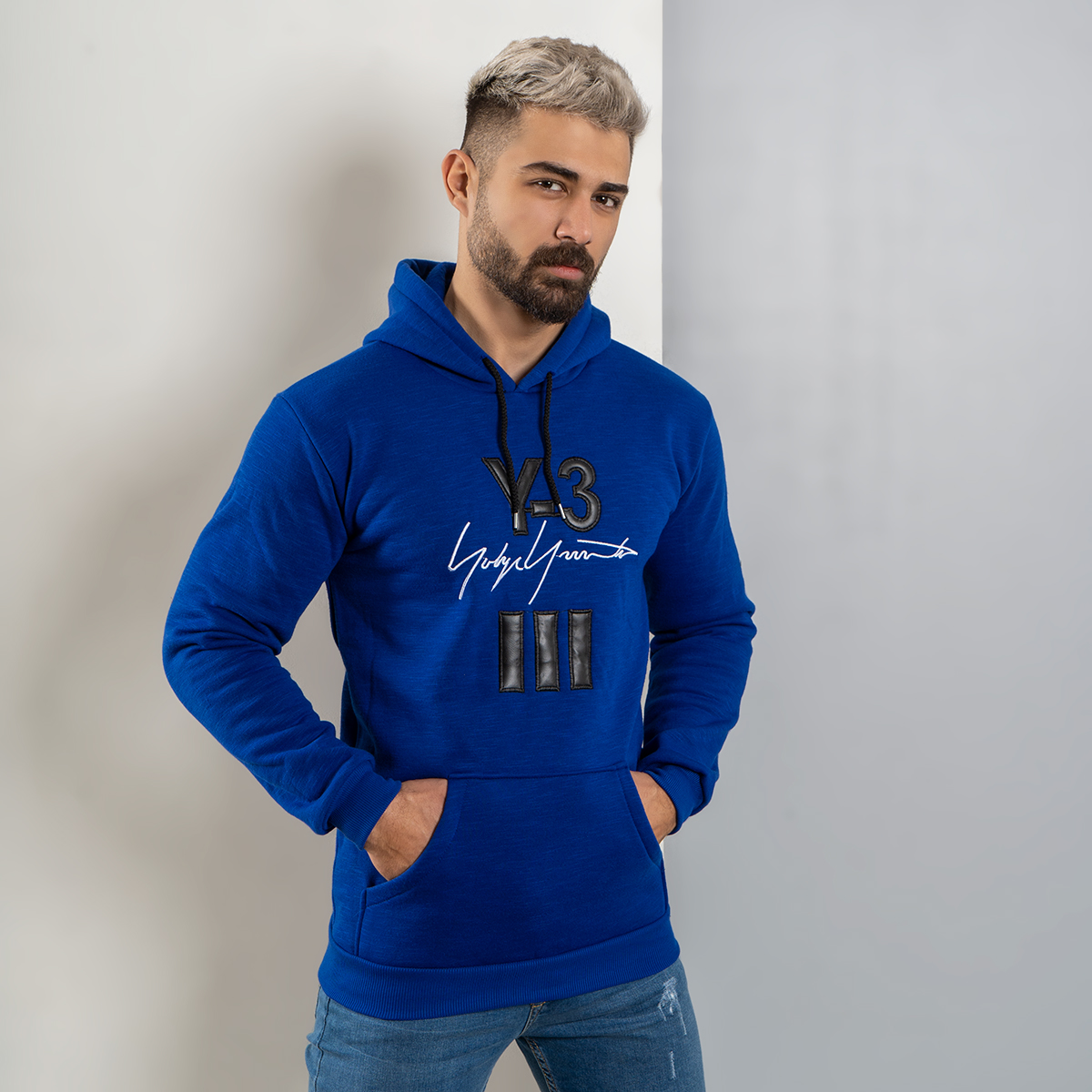 هودی مردانه Y-3 آبی مدل Eric