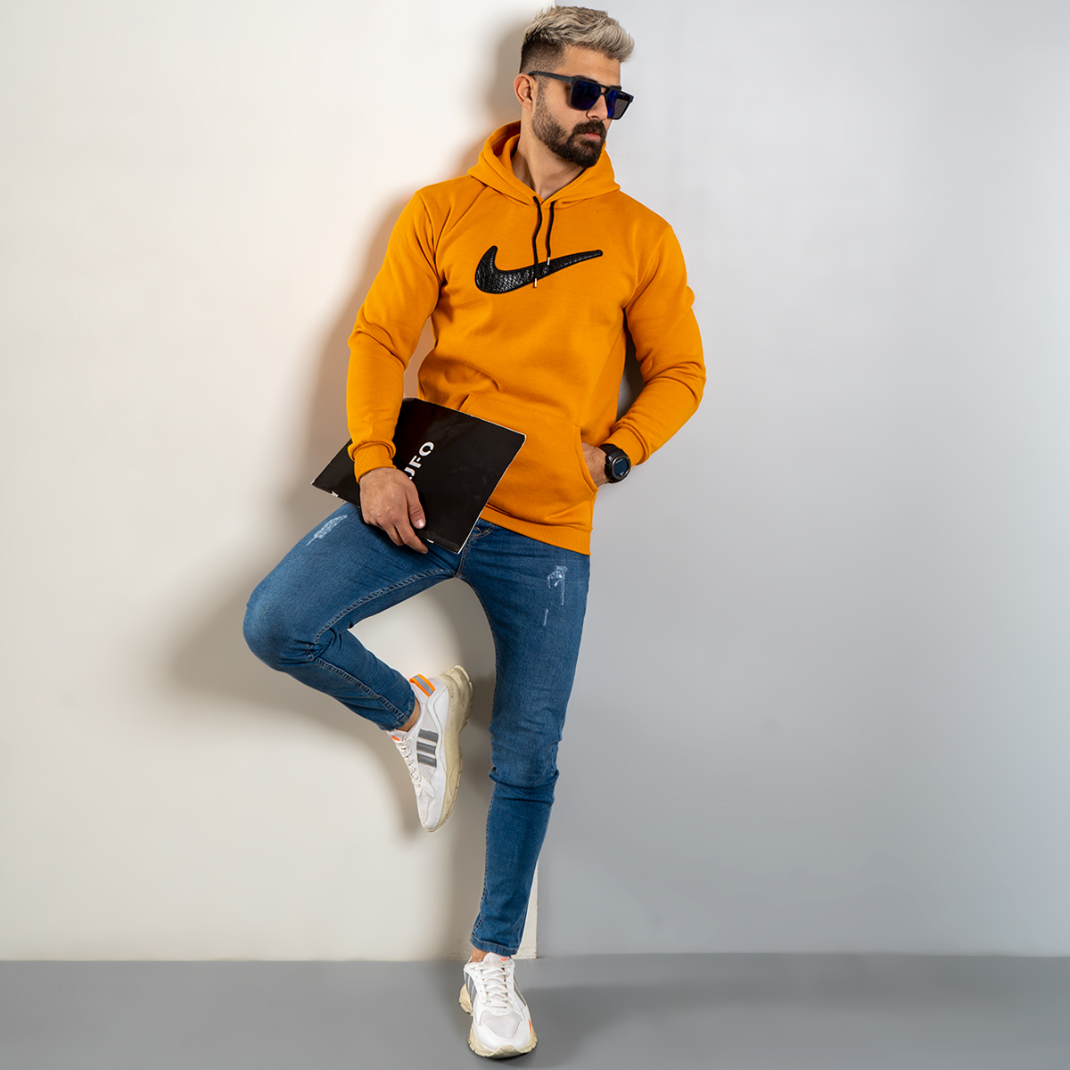هودی Nike خردلی مردانه مدل Raymond