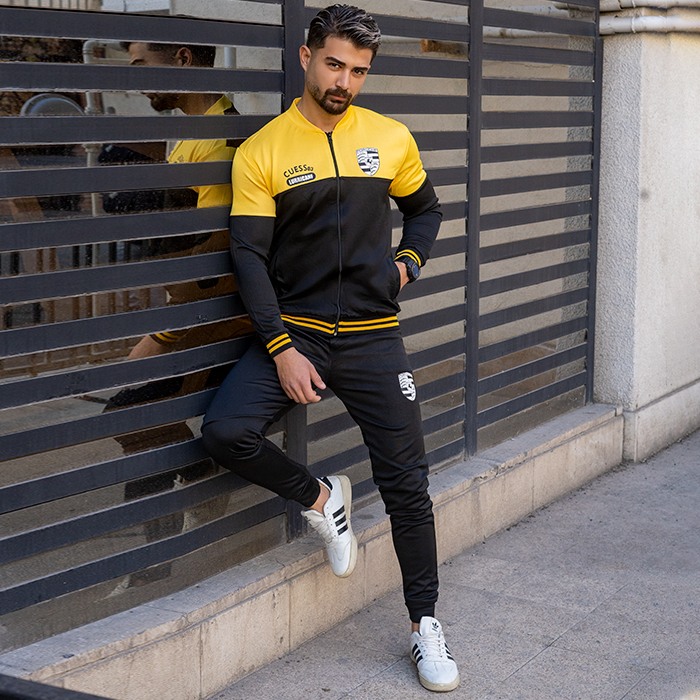 ست سوئیشرت شلوار مردانه زرد مدل Guess