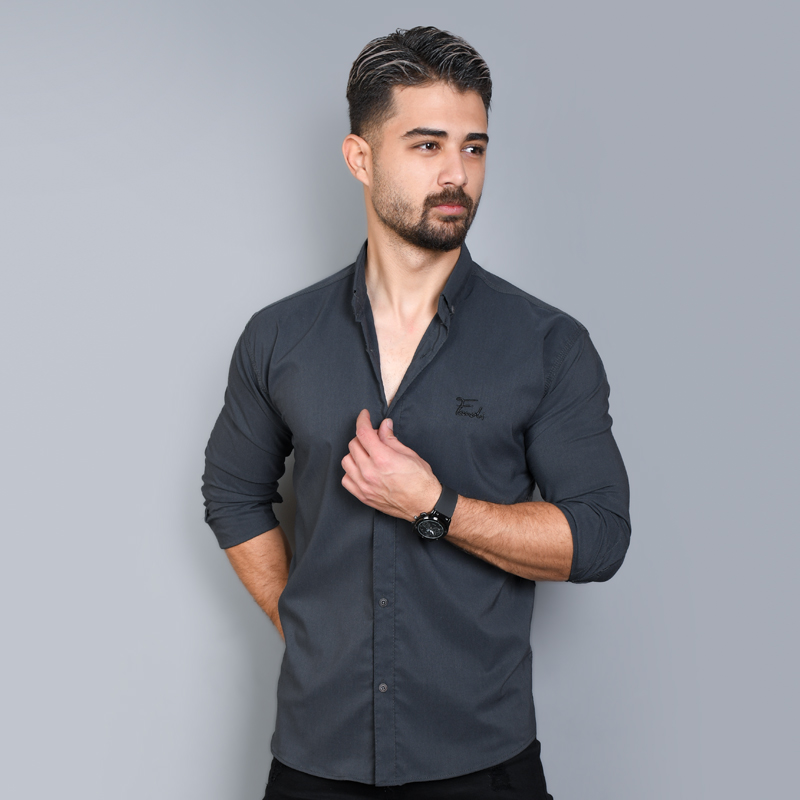 پیراهن مردانه ذغالی مدل Fendi