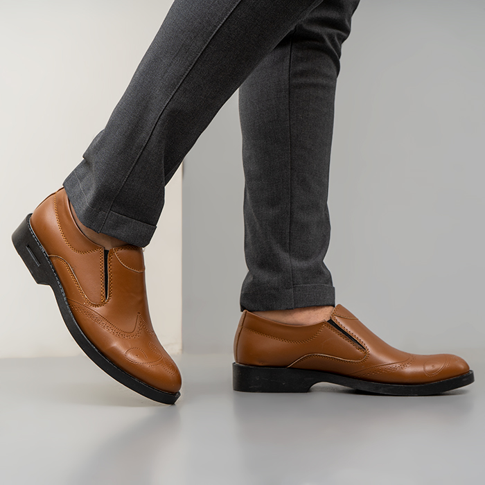 کفش رسمی مردانه عسلی مدل Nivano