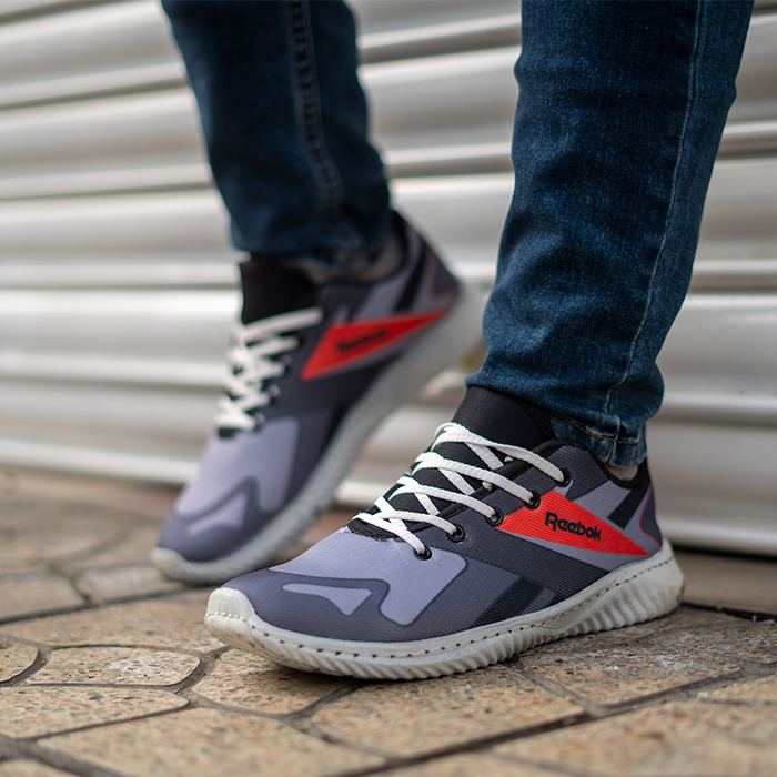 کفش ورزشی (T) ریبوک طوسی قرمز مردانه مدل adena