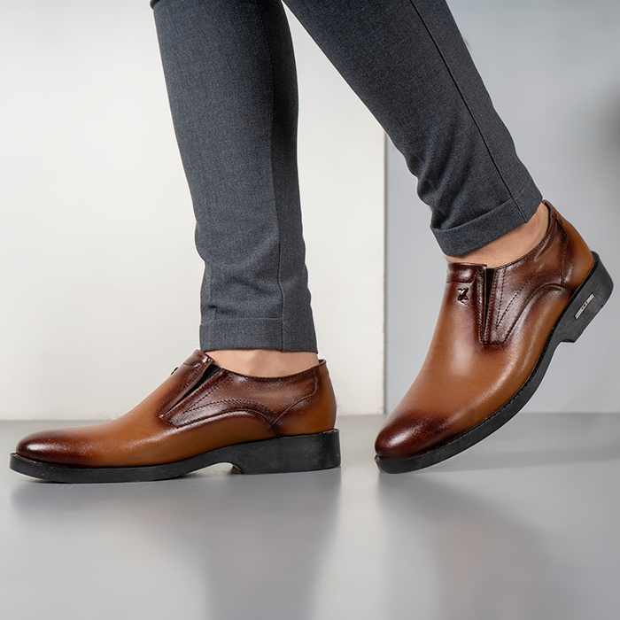 کفش رسمی عسلی مردانه مدل X.TAT