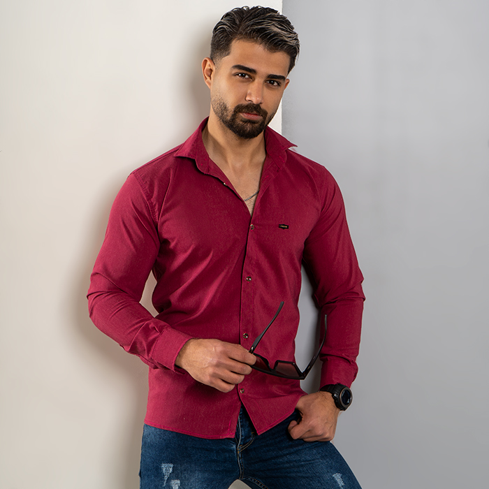 پیراهن مردانه قرمز مدل Novan