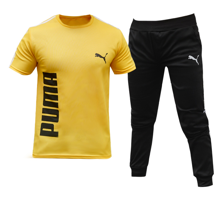 ست تیشرت شلوار زرد پوما مردانه مدل hiron
