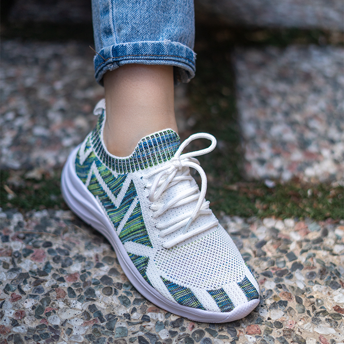 کفش ورزشی زنانه سفید سبز مدل Odyssey