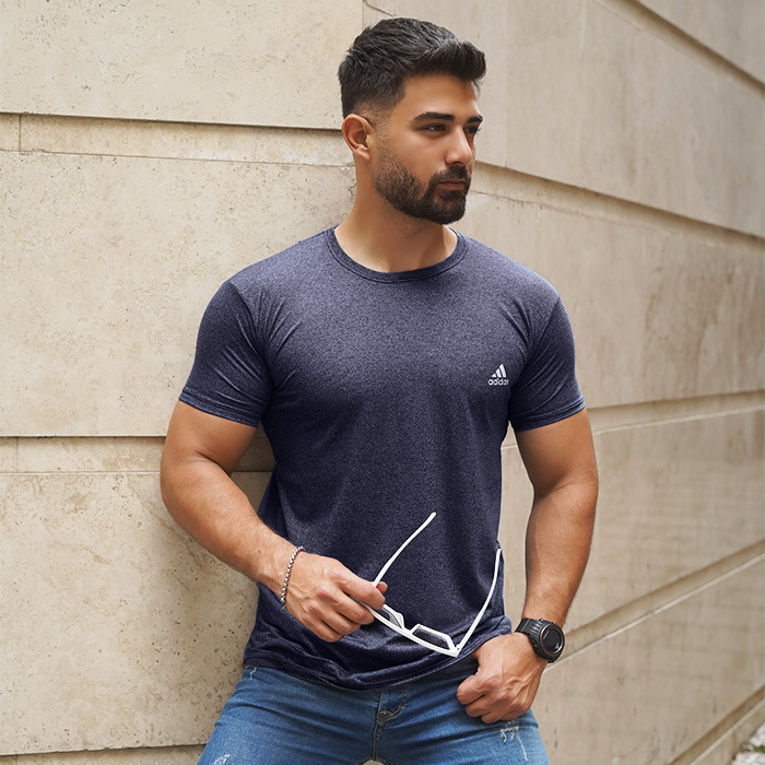 تیشرت سرمه ای مردانه طرح ADIDAS مدل TIAN