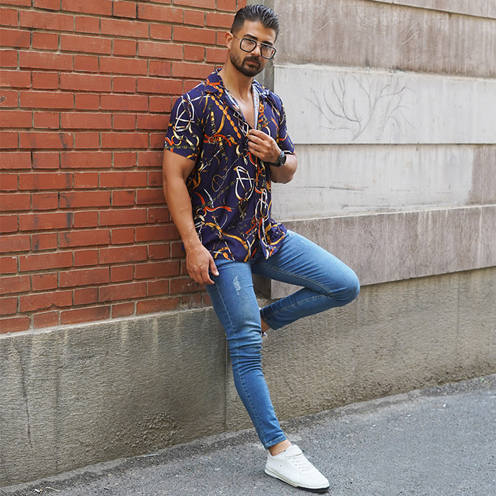 پیراهن هاوایی مردانه مدل ISLAND