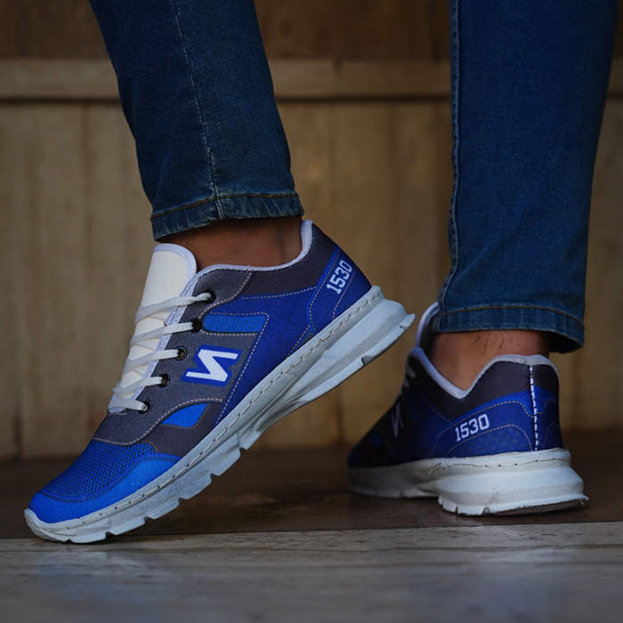 کفش ورزشی (T) آبی طوسی نیوبالانس مردانه مدل 1530