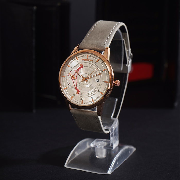 ساعت مچی طوسی صفحه سفید(طرح کمان) empower مدل EM20