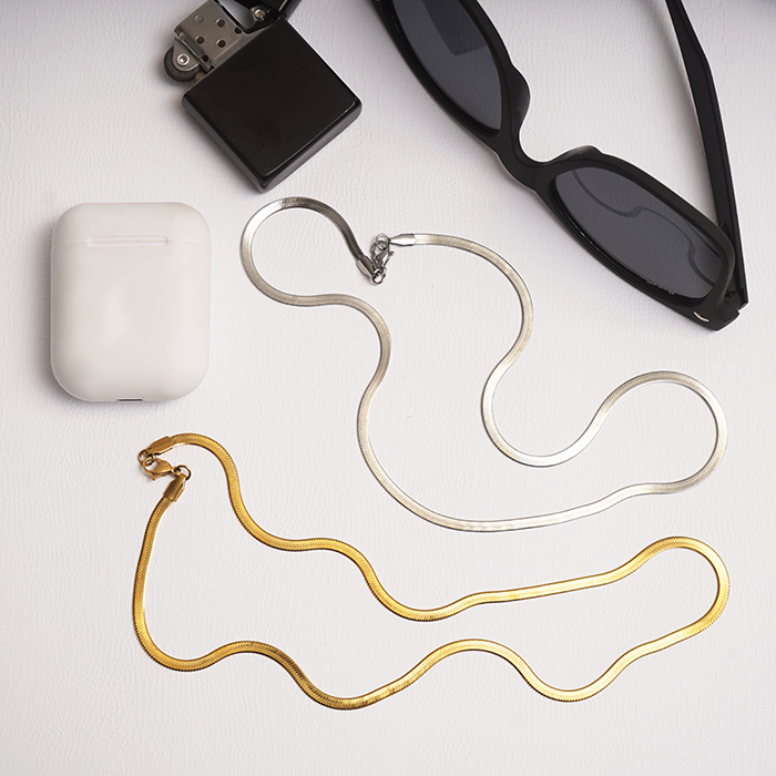 گردنبند نقره ای مدل fered