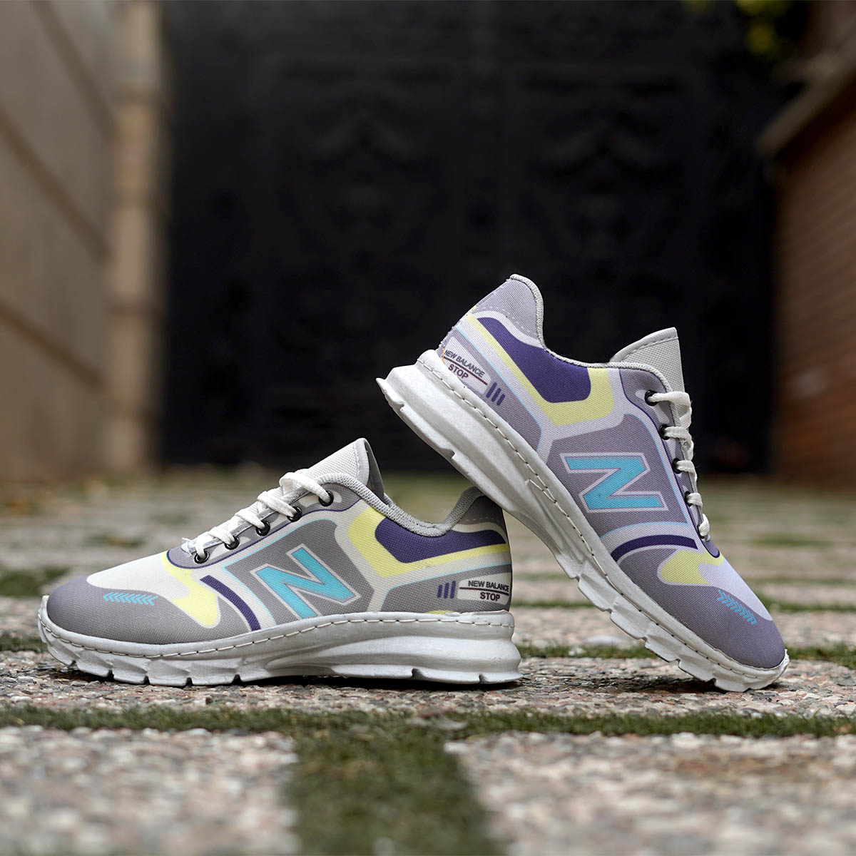 کفش ورزشی (T) طوسی آبی نیوبالانس مردانه مدل 550