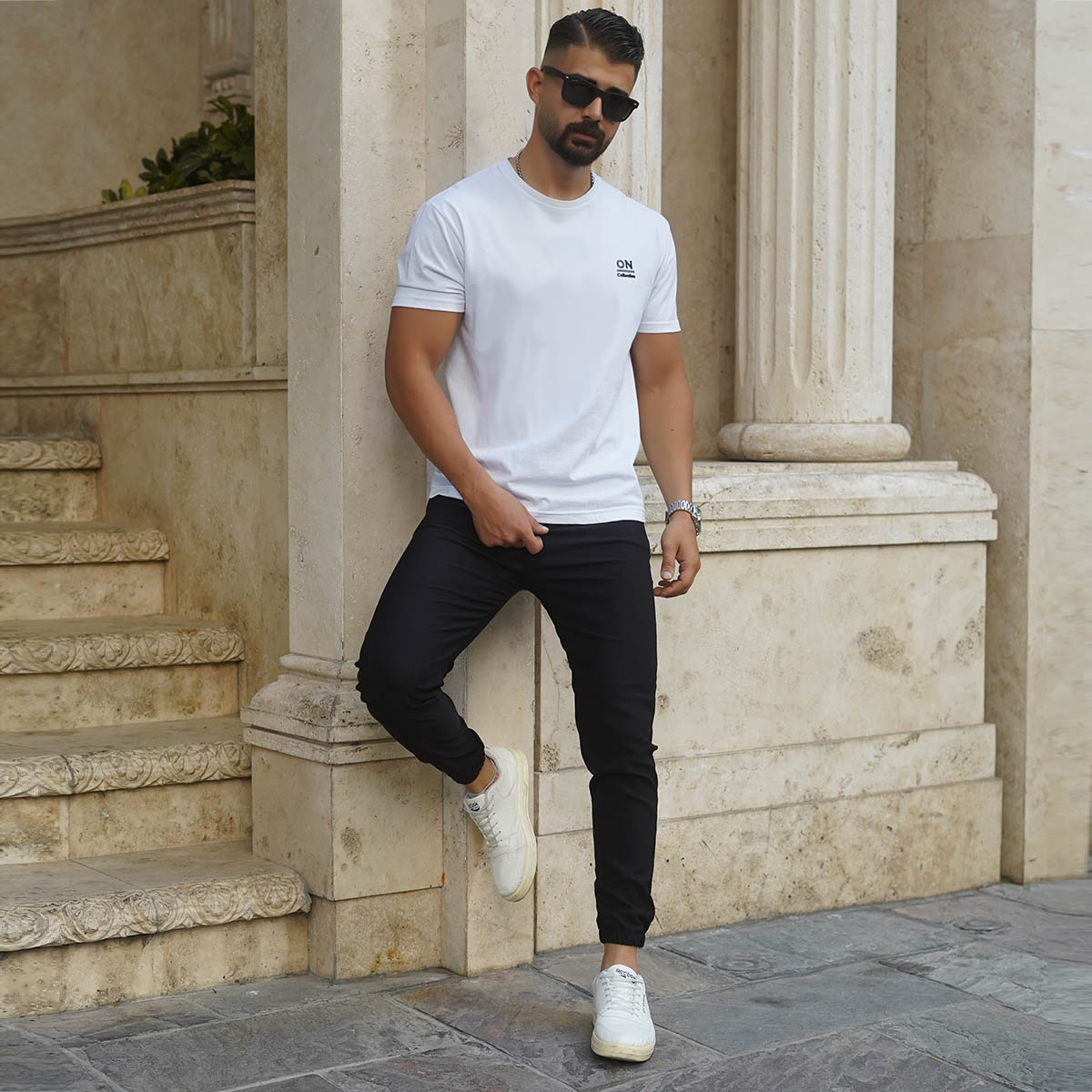 شلوار اسلش مردانه مشکی مدل KARA