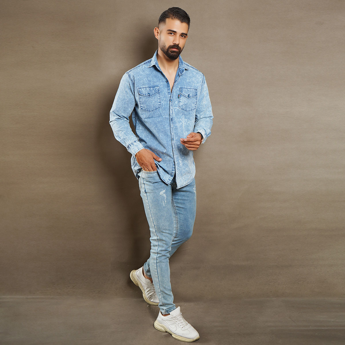 پیراهن مردانه جین مدل TROMA
