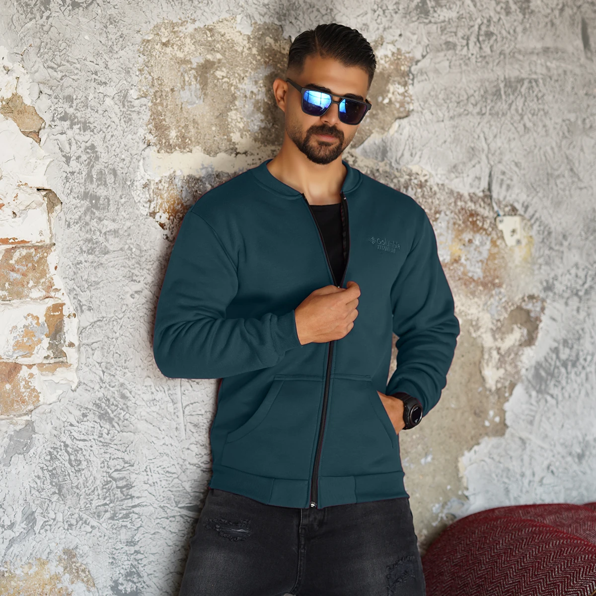 سوییشرت مردانه سبز مدل COLUMBIA
