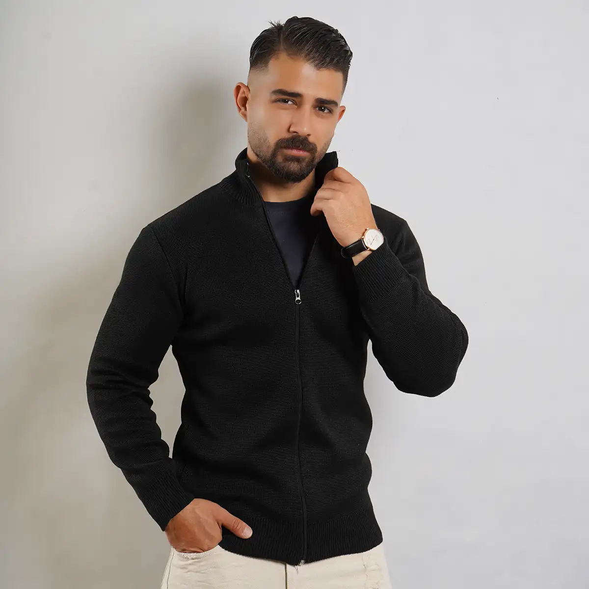 سوییشرت مردانه مشکی مدل Meysam