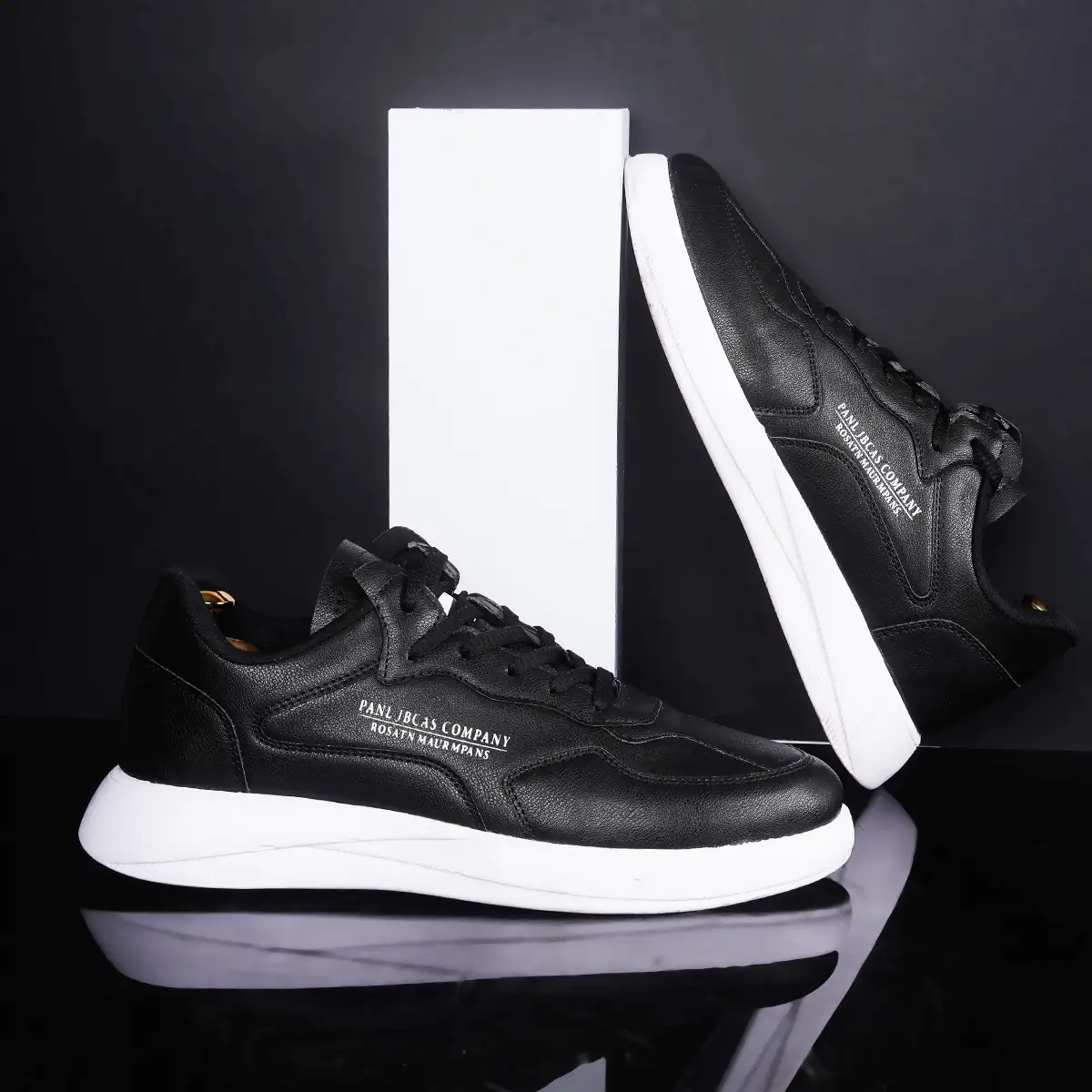 کفش تخت مشکی زیره سفید مردانه مدل Anatomic