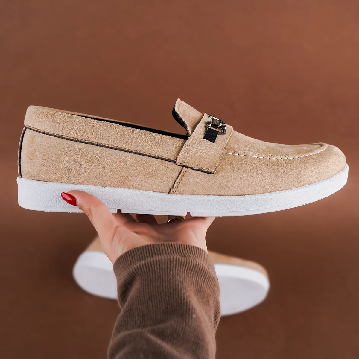 کفش کالج مردانه کرم مدل Arsan