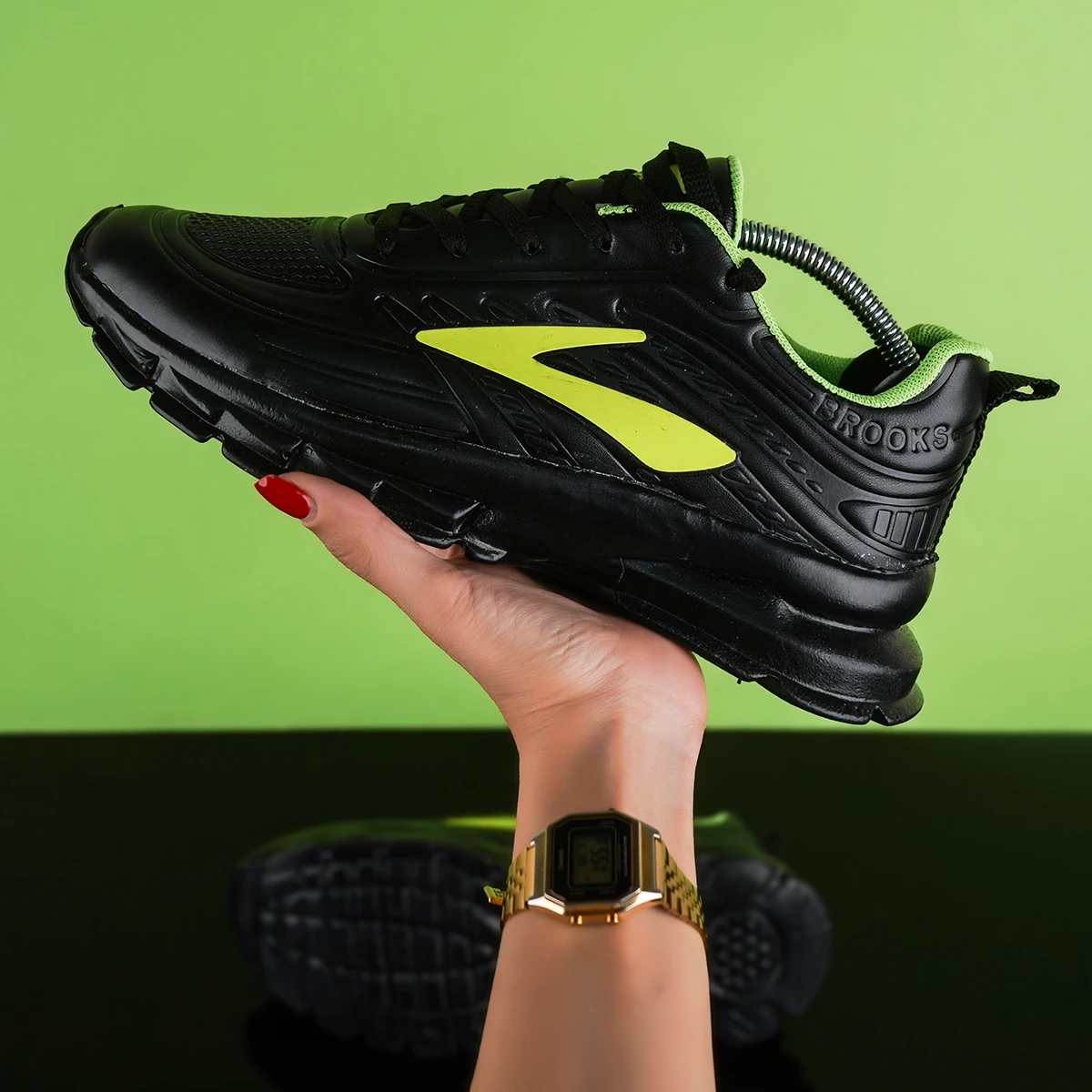 کفش ورزشی مردانه مشکی سبز مدل Padman