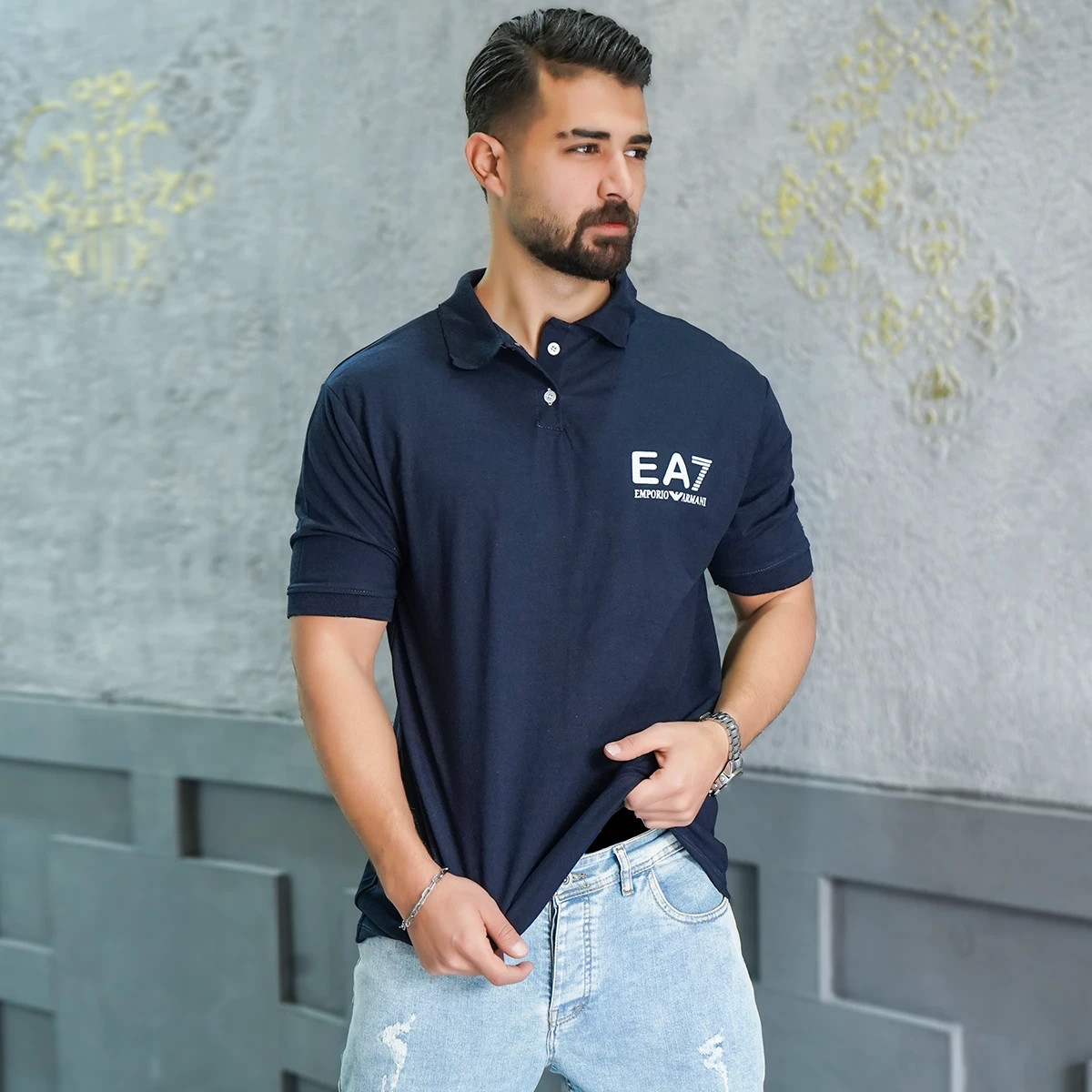 تیشرت سرمه ای مردانه EA7 مدل Nitan
