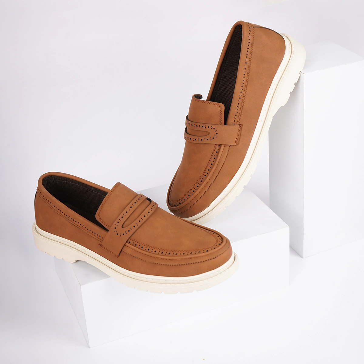 کفش تخت مردانه عسلی مدل Erfan