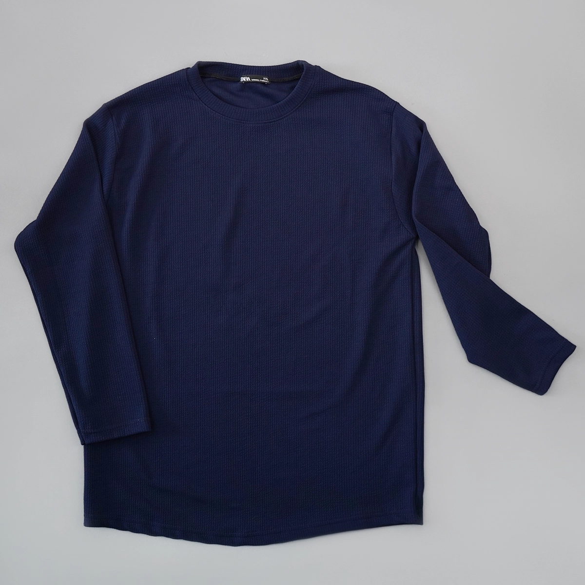 بلوز مردانه آستین بلند سرمه ای مدل Atra