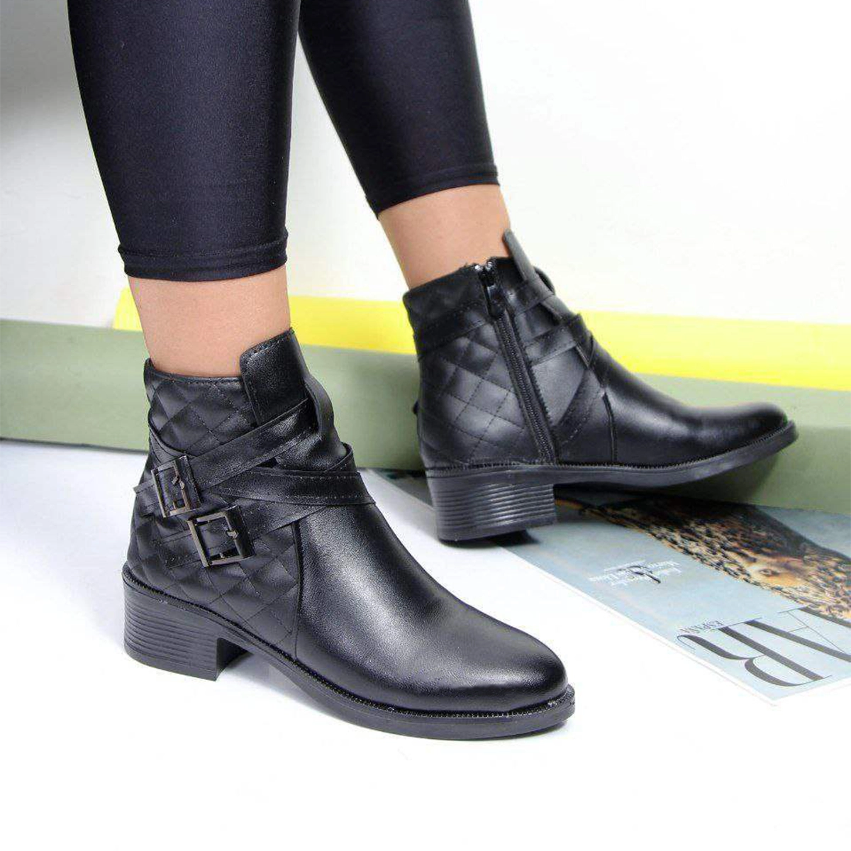 نیم بوت دخترانه طرح دار مدل Veronika