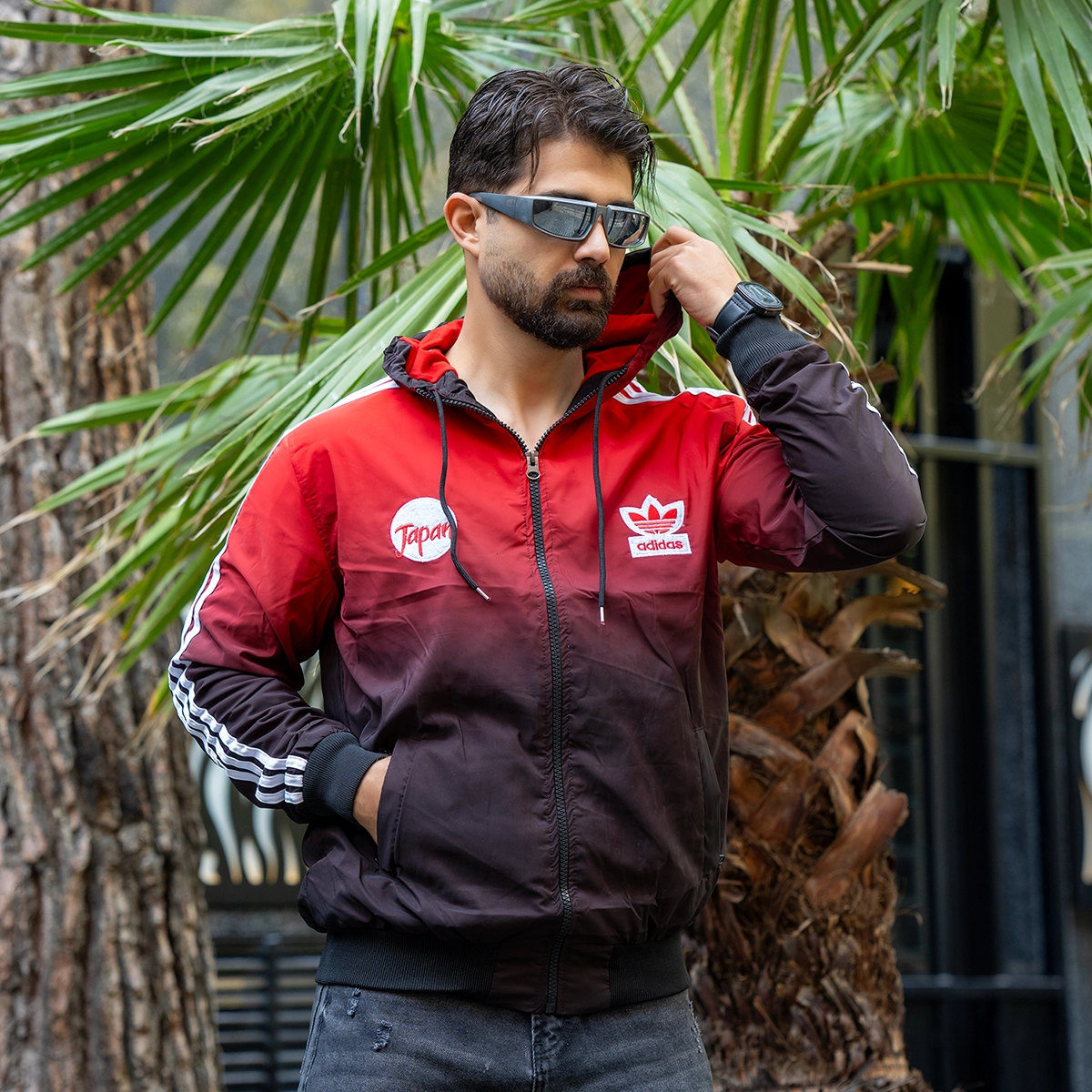 کاپشن آدیداس مردانه قرمز مدل Savino