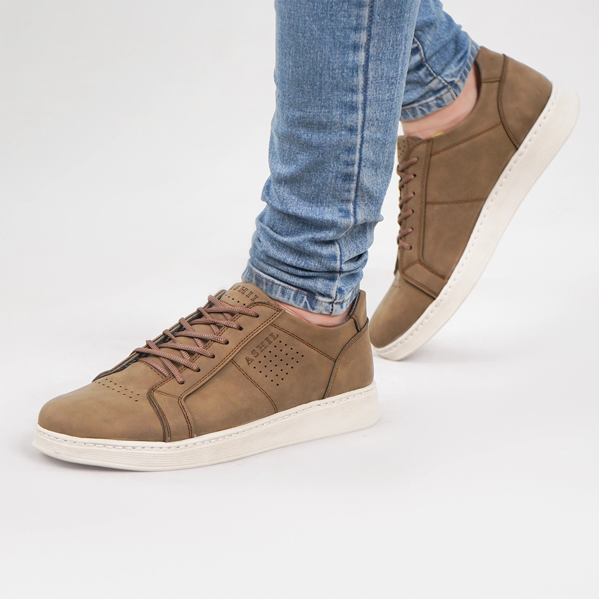 کفش تخت مردانه خاکی مدل Yara