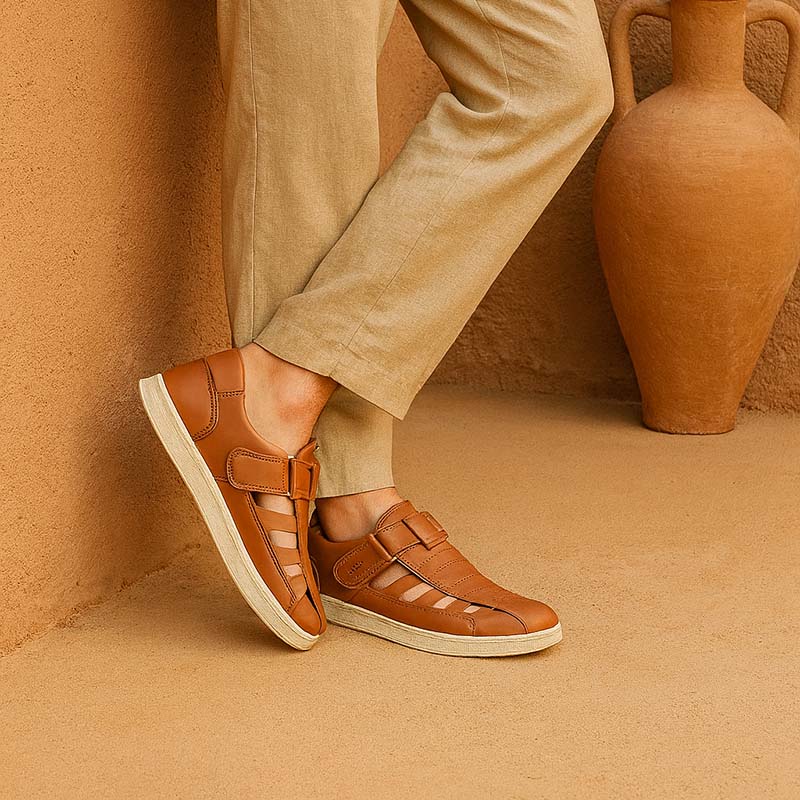 صندل مردانه نسکافه ای مدل Arman