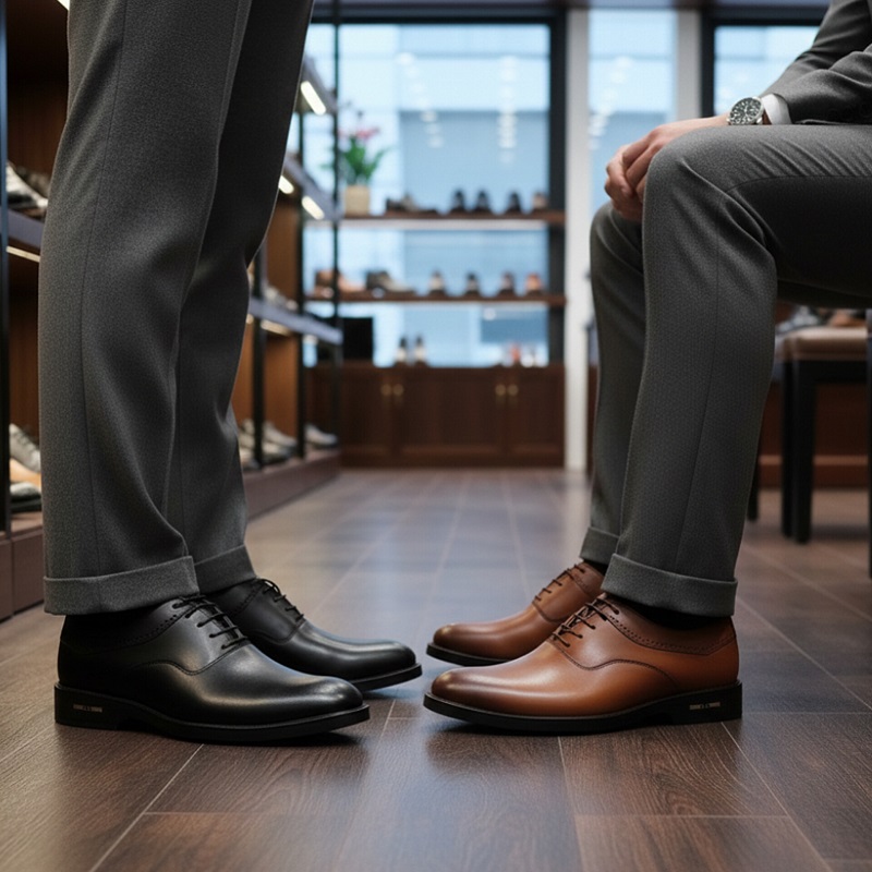 کفش رسمی بندی مردانه مدل sahand-عسلی