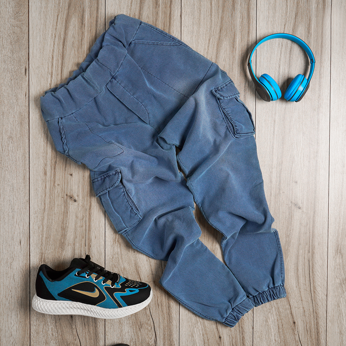 شلوار اسلش مردانه آبی مدل Rashil