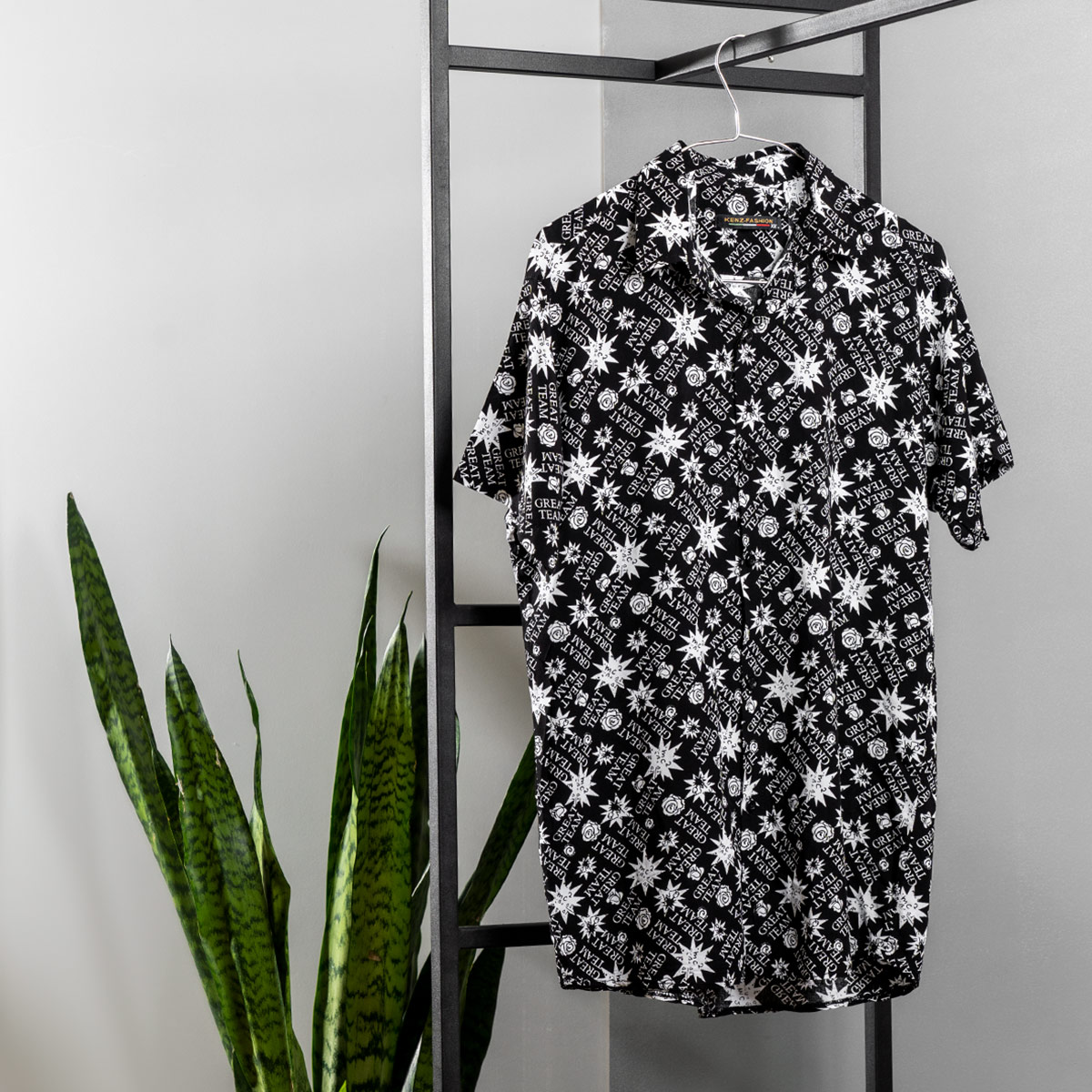 پیراهن هاوایی مردانه مدل GREAT TEAM