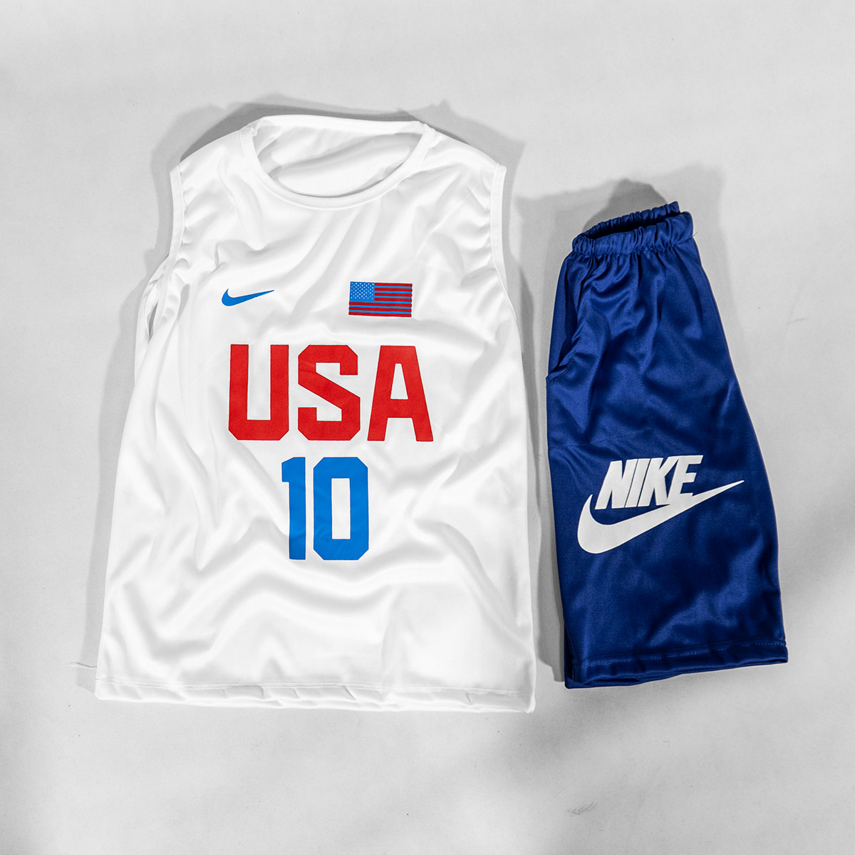 ست رکابی شلوارک Nike مردانه سفید مدل USA10