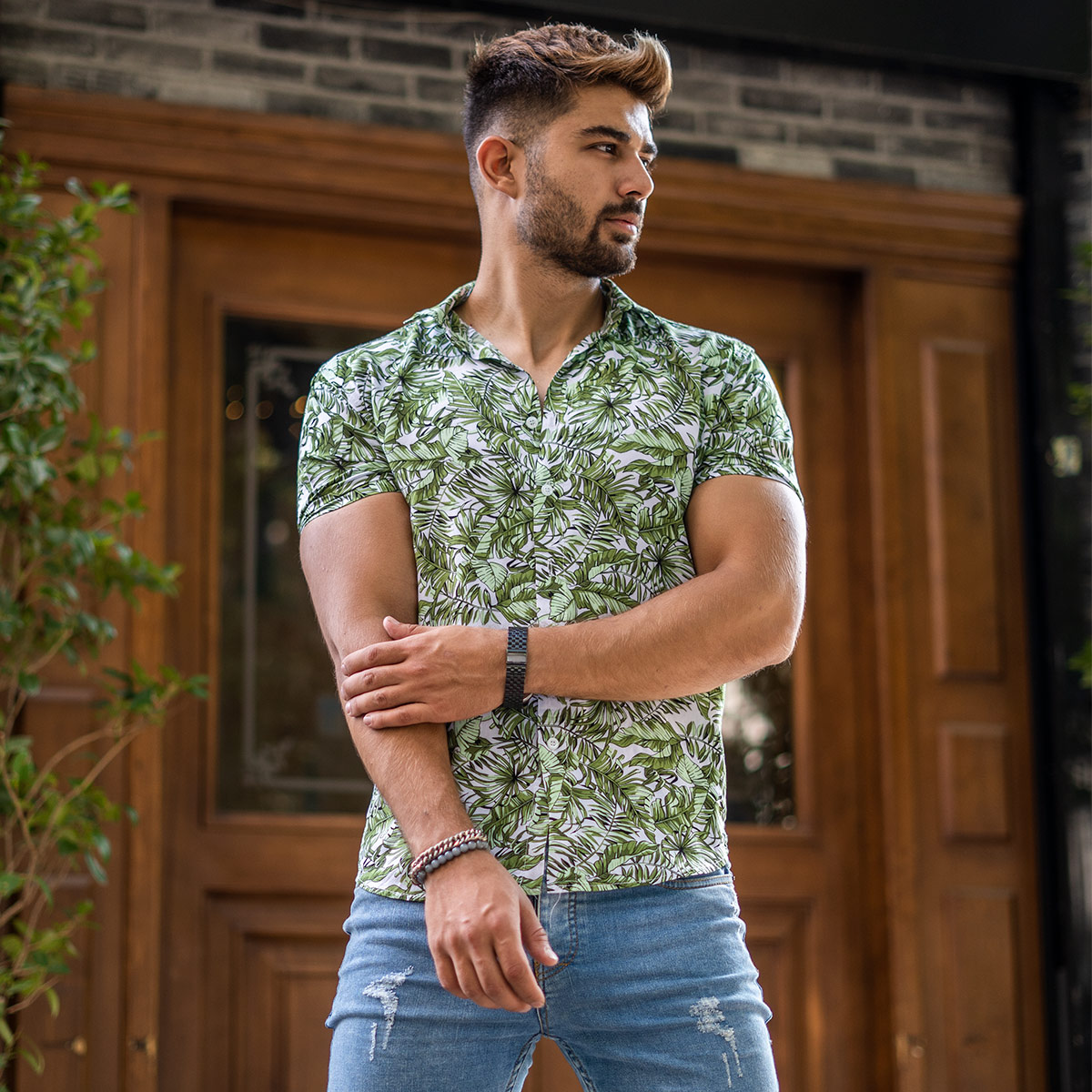 پیراهن هاوایی مردانه (T) مدل Saimon