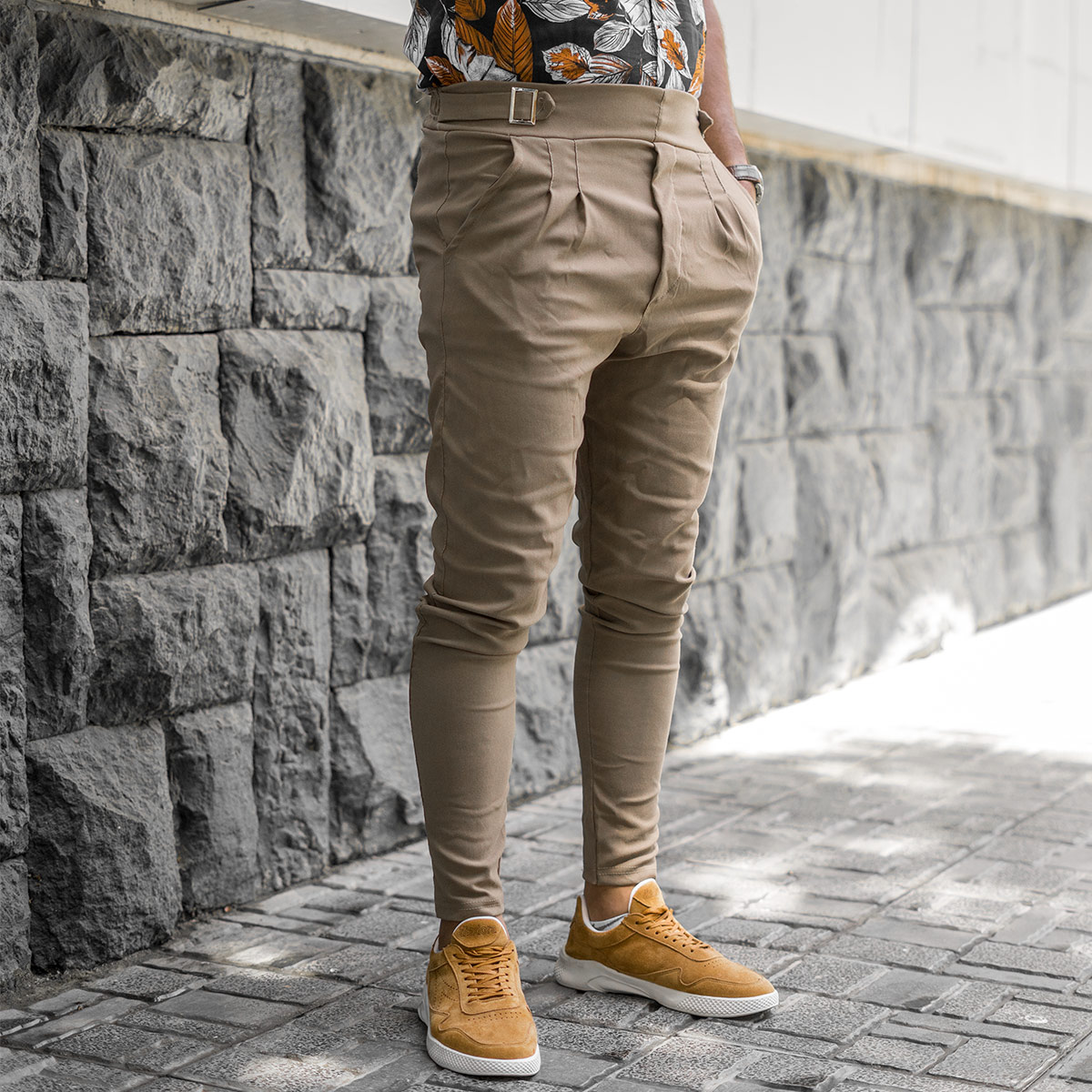 شوار اسلش قهوه ای مردانه مدل Saniyar(T)