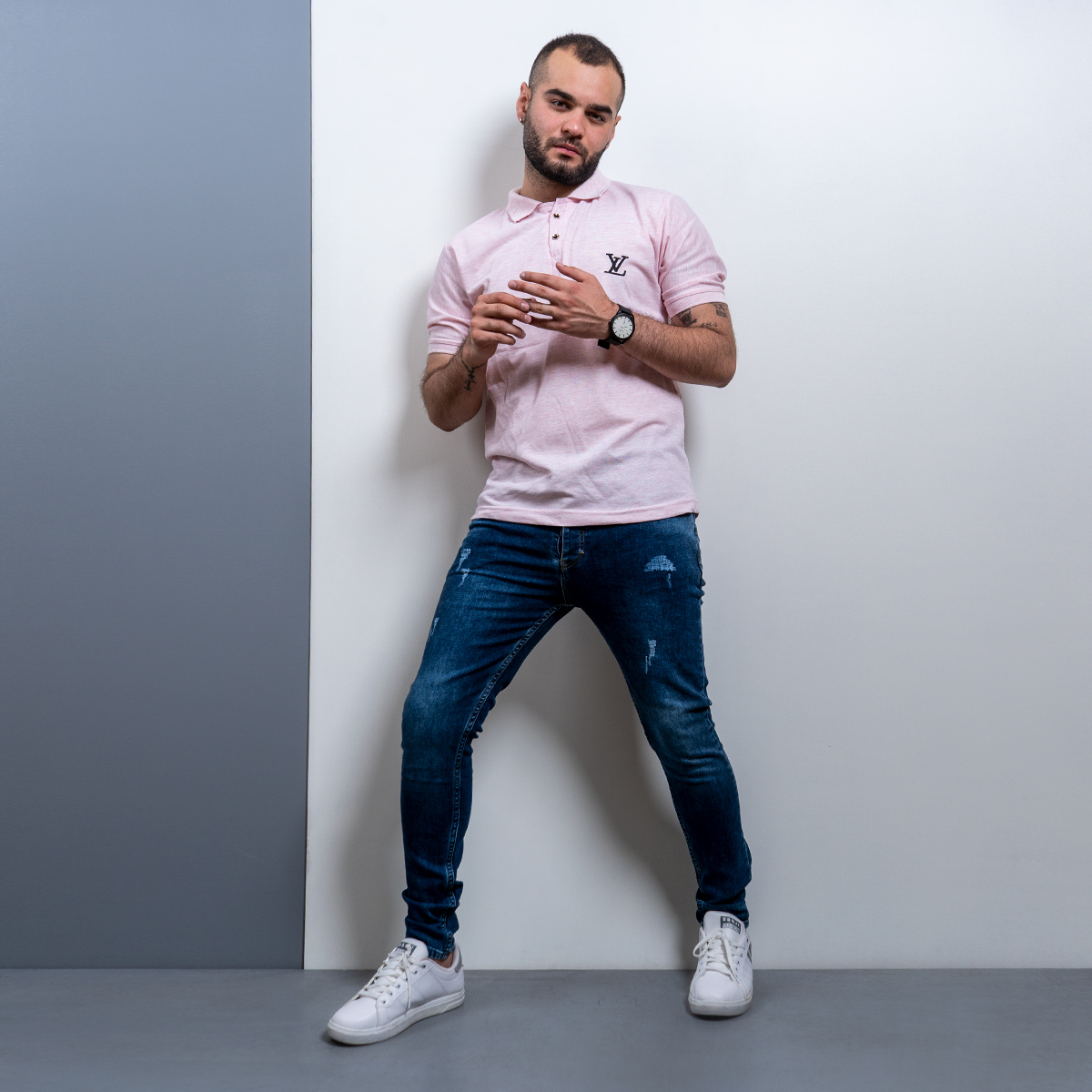 تیشرت جودون صورتی مردانه LV(T)