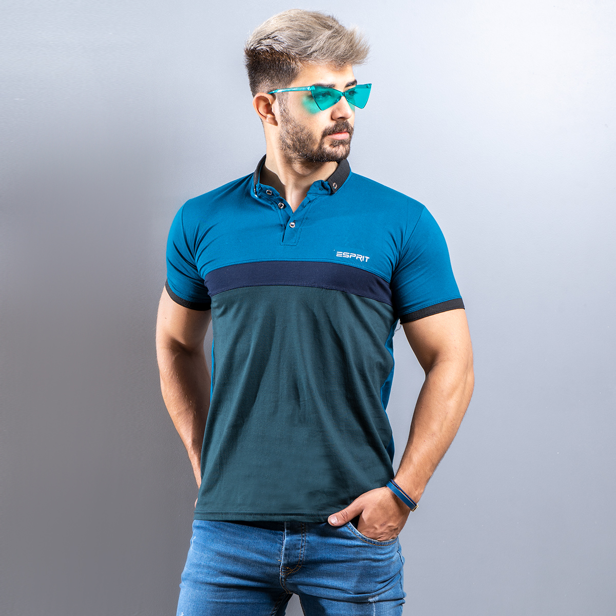 تیشرت Esprit مردانه آبی سبز مدل Sonada