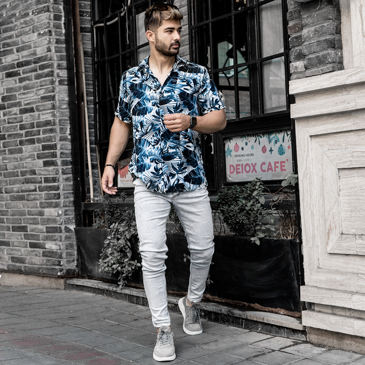 پیراهن هاوایی مردانه مدل Saviz