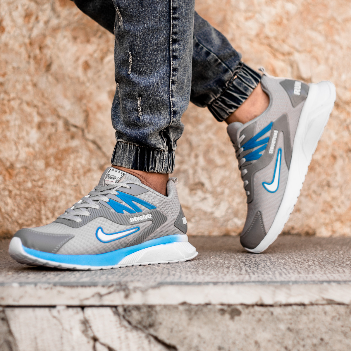 کفش ورزشی Nike Structure مردانه طوسی آبی مدلZomit